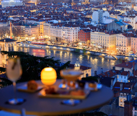 Restaurant gastronomique Têtedoie, vue panoramique sur Lyon